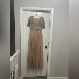 Bridesmaid dress. Size 10. Light pink/ nude color with sequin top
